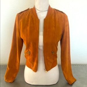 Lace up back Suede feel Jacket